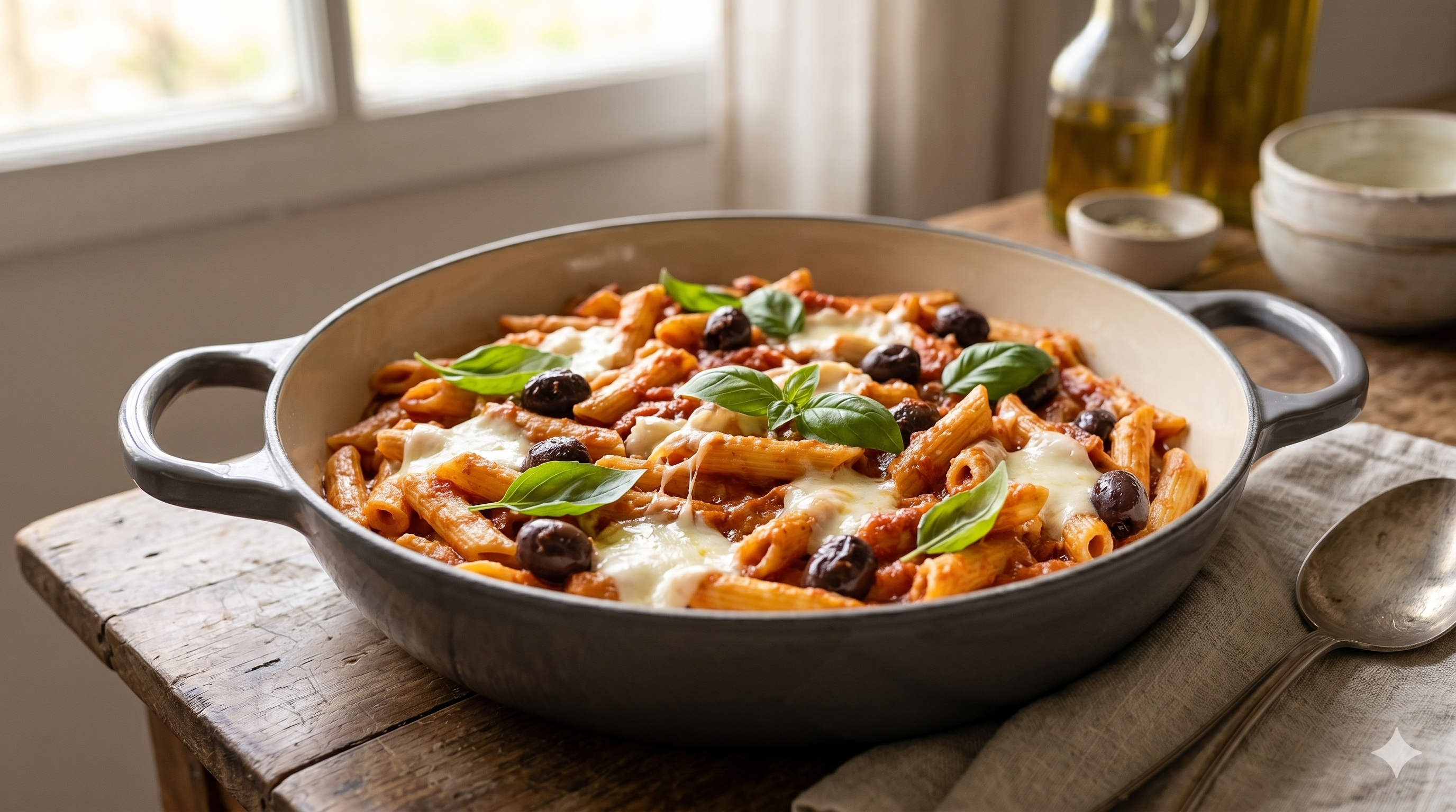 Prato de pasta risottata cremosa finalizada com molho e ervas