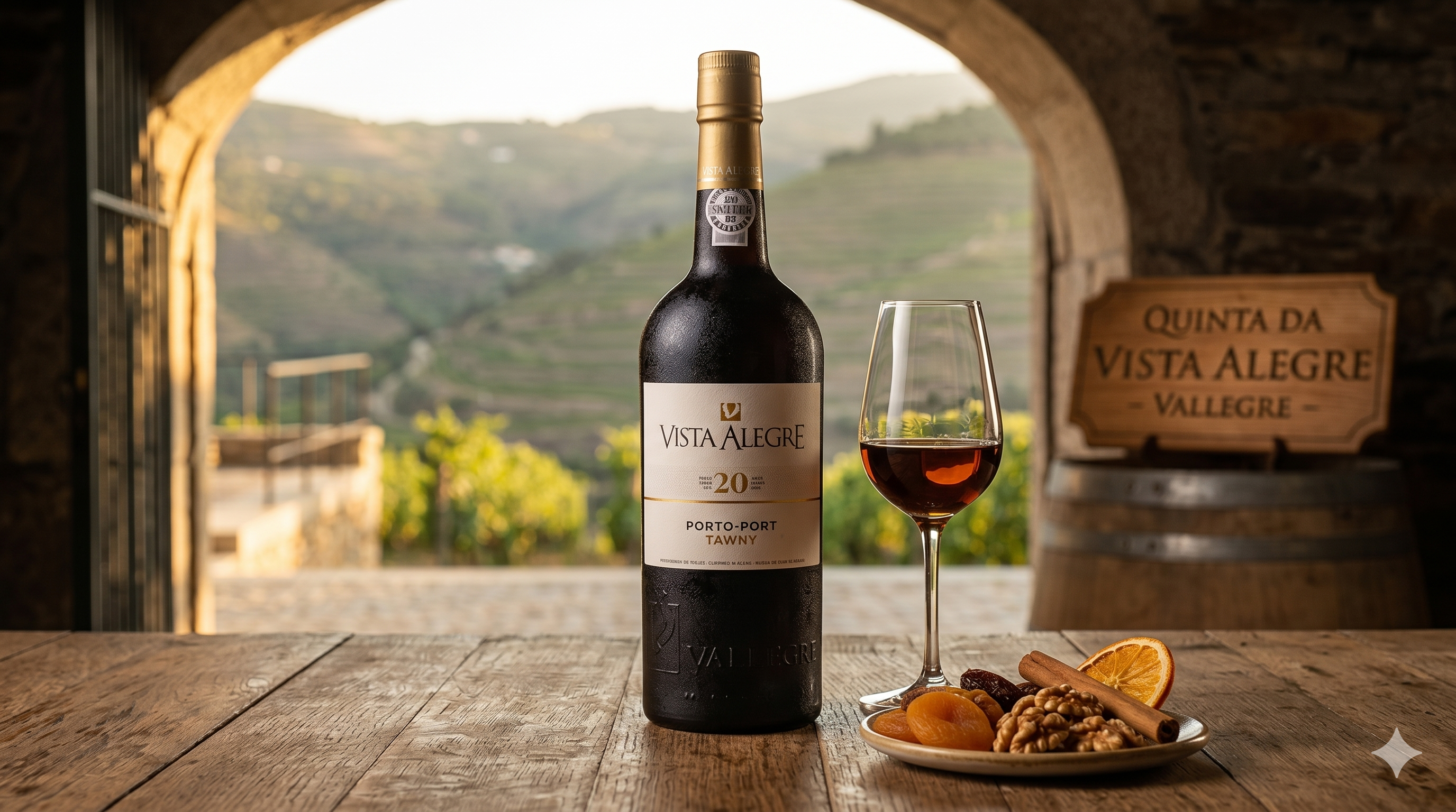 Taça de Vinho do Porto Tawny com tons dourados